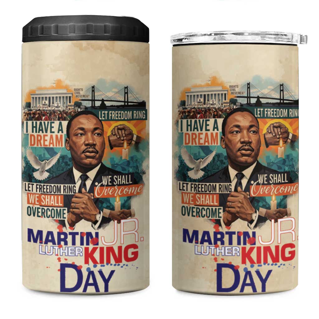 Martin Luther King MLK 4 in 1 Can Cooler Tumbler I Have a Dream Vintage Art - Wonder Print Shop
