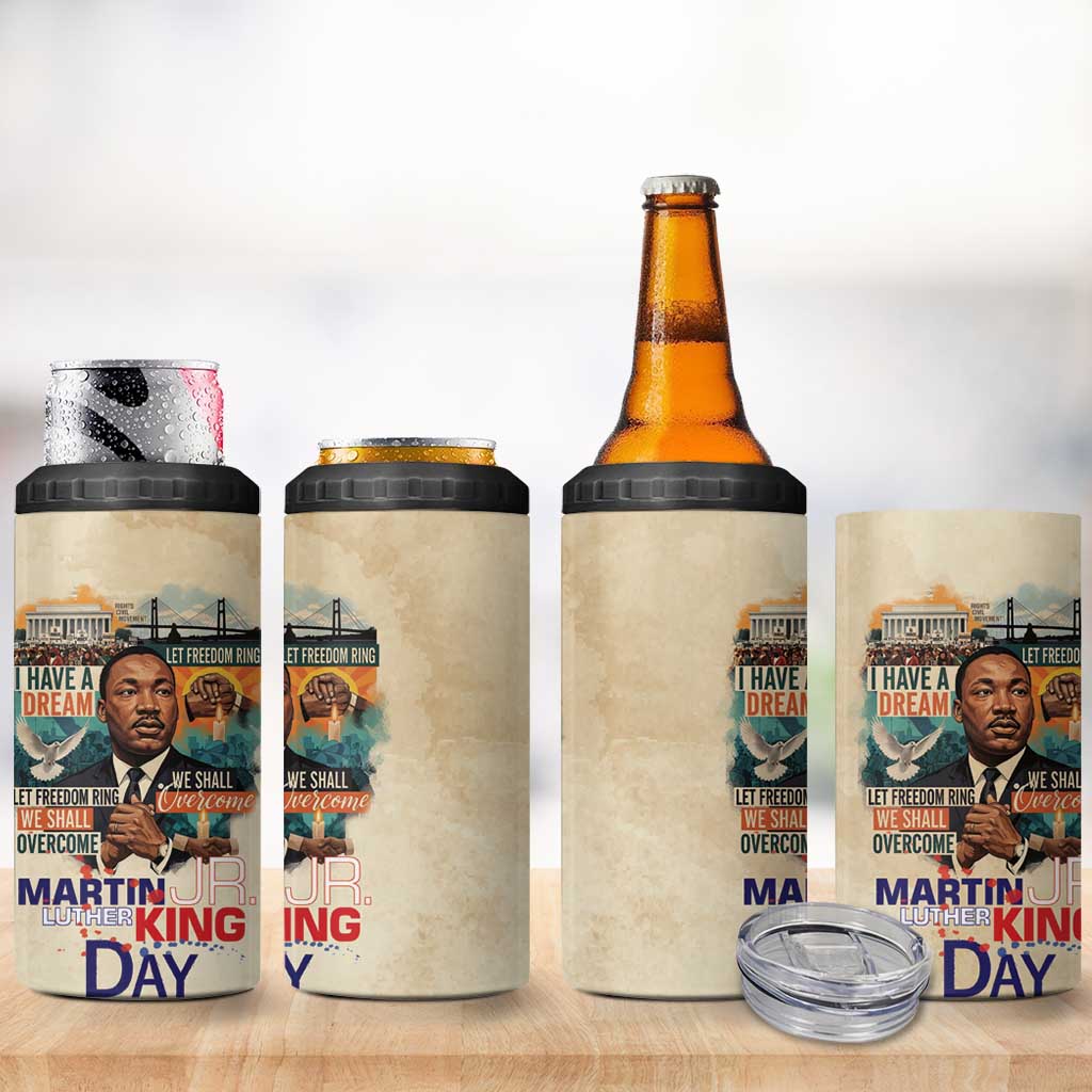 Martin Luther King MLK 4 in 1 Can Cooler Tumbler I Have a Dream Vintage Art - Wonder Print Shop