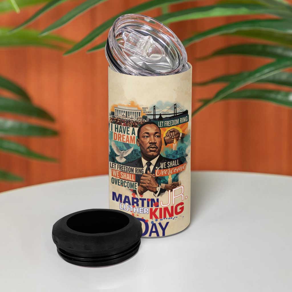 Martin Luther King MLK 4 in 1 Can Cooler Tumbler I Have a Dream Vintage Art - Wonder Print Shop