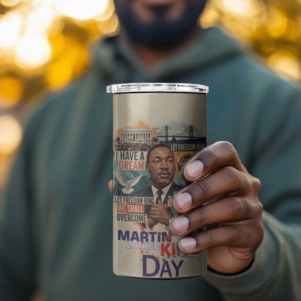 Martin Luther King MLK 4 in 1 Can Cooler Tumbler I Have a Dream Vintage Art - Wonder Print Shop