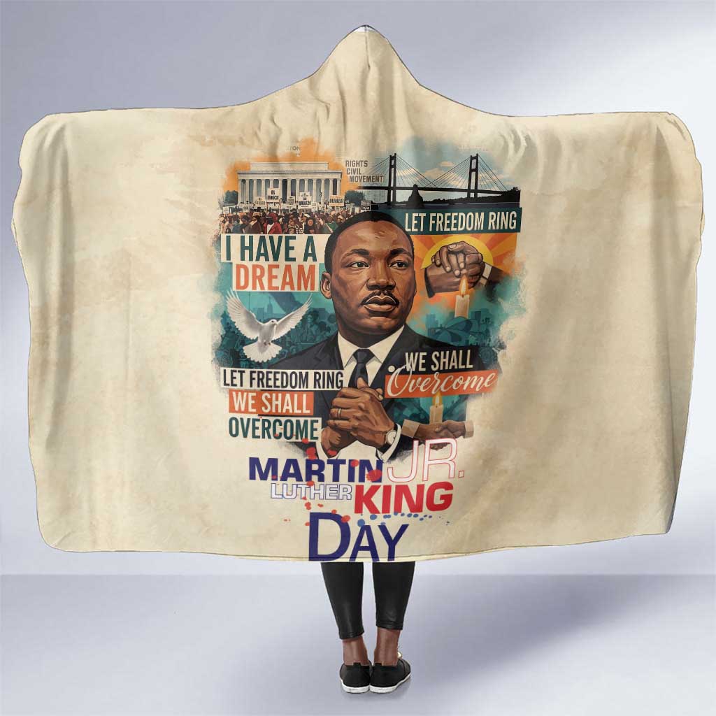 Martin Luther King MLK Hooded Blanket I Have a Dream Vintage Art - Wonder Print Shop
