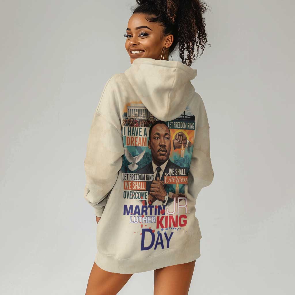 Martin Luther King MLK Hoodie Dress I Have a Dream Vintage Art - Wonder Print Shop