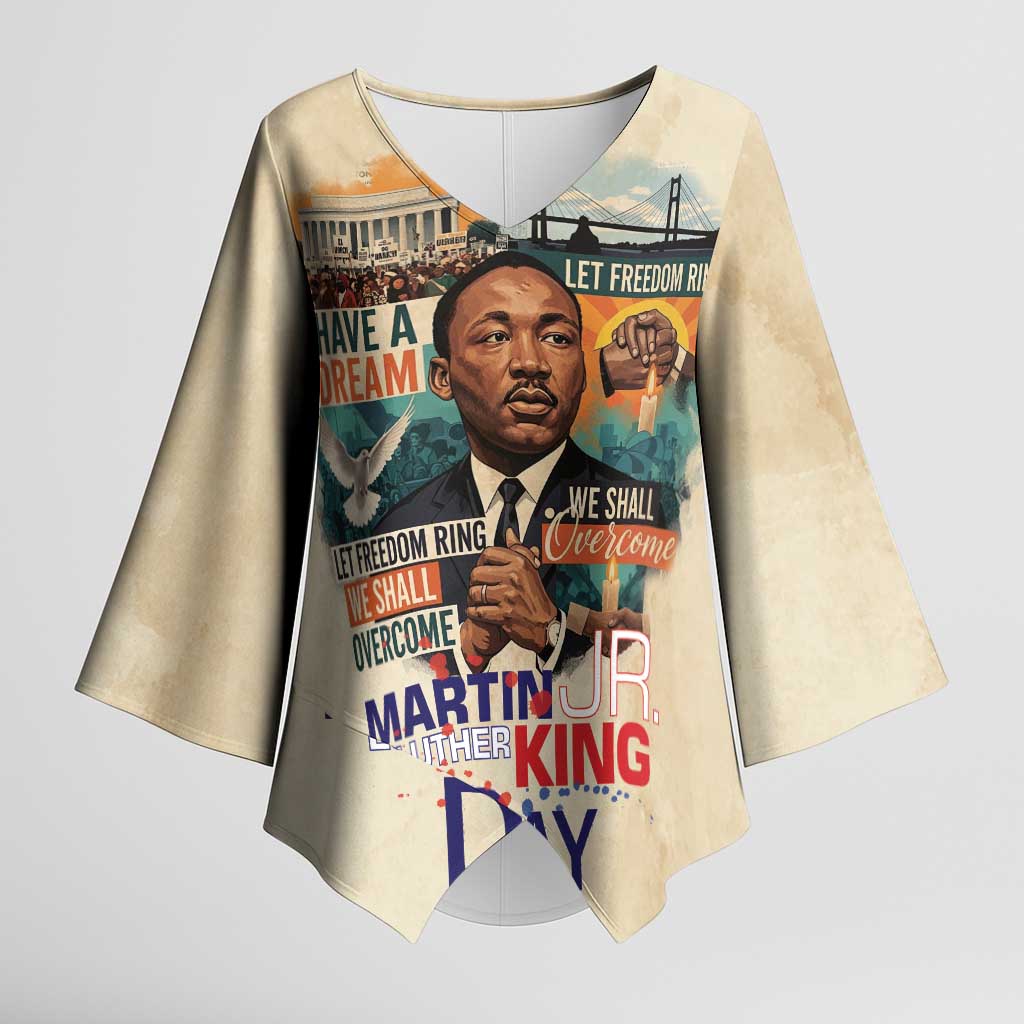 Martin Luther King MLK Kimono Sleeve Blouse I Have a Dream Vintage Art - Wonder Print Shop
