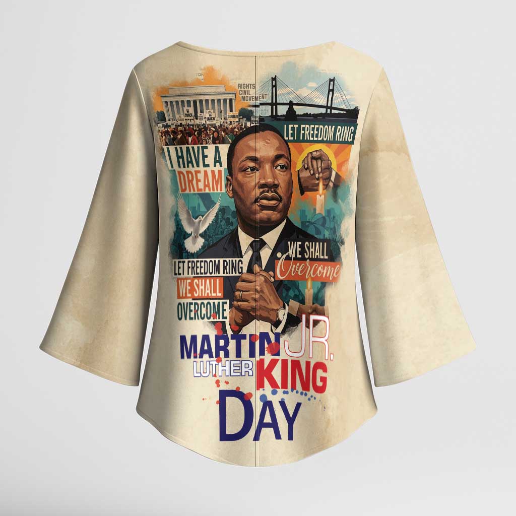 Martin Luther King MLK Kimono Sleeve Blouse I Have a Dream Vintage Art - Wonder Print Shop