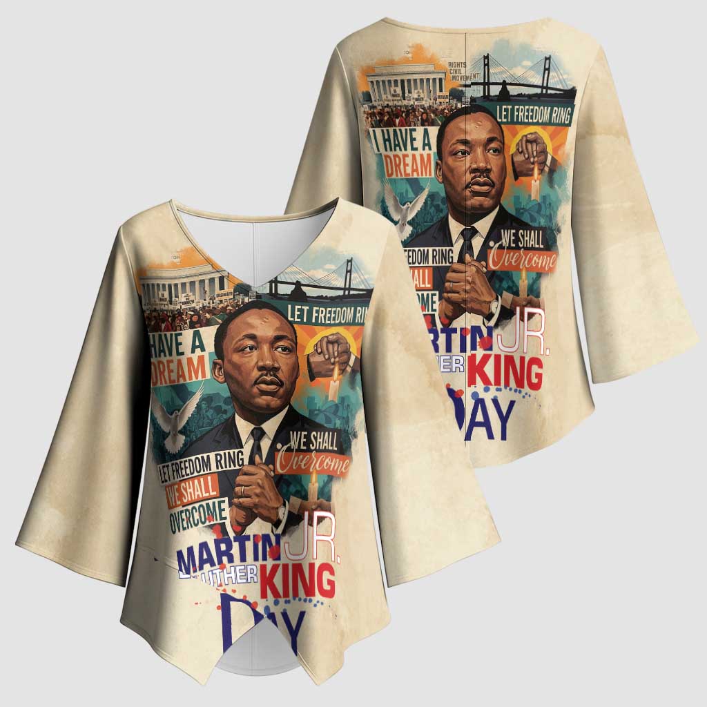 Martin Luther King MLK Kimono Sleeve Blouse I Have a Dream Vintage Art - Wonder Print Shop