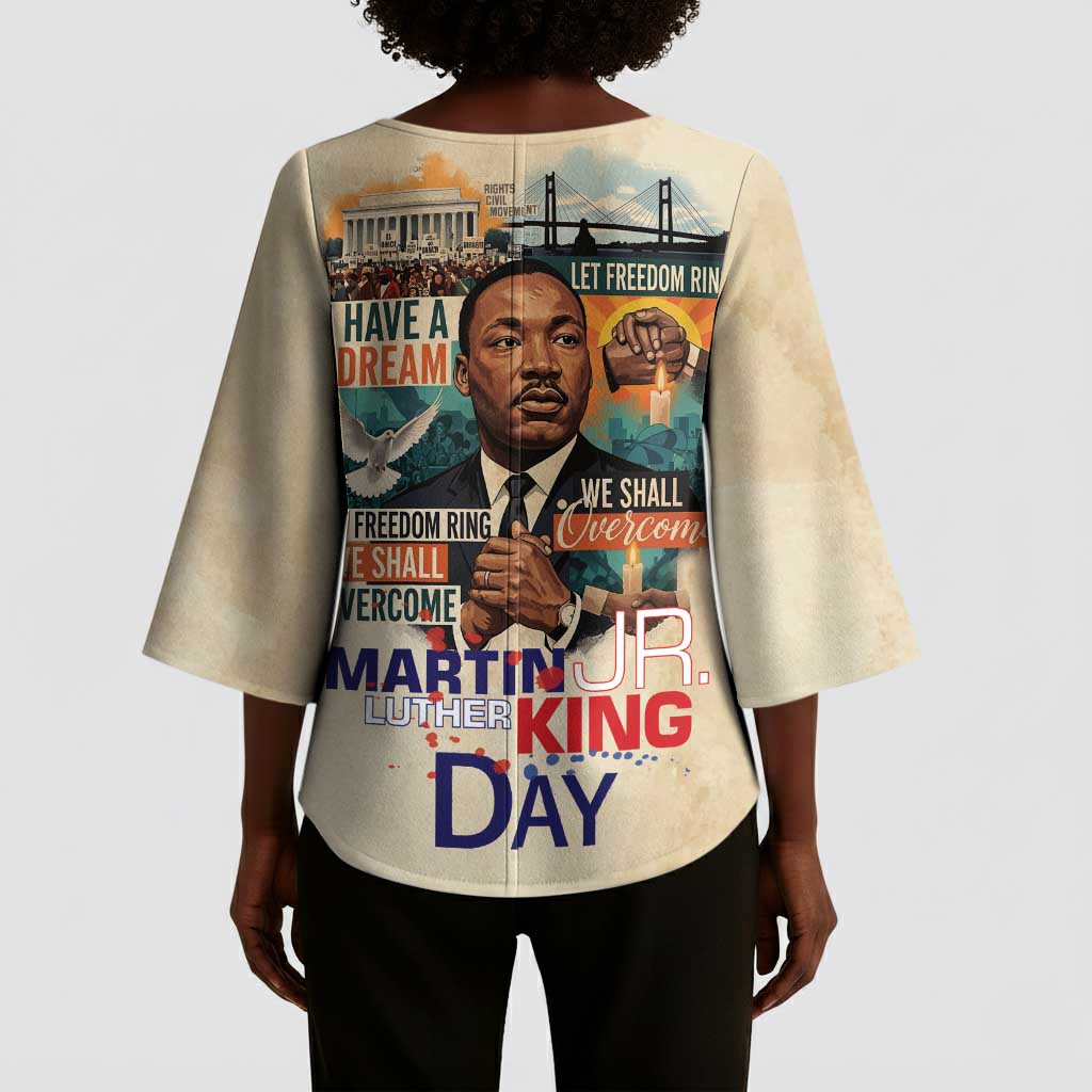 Martin Luther King MLK Kimono Sleeve Blouse I Have a Dream Vintage Art - Wonder Print Shop