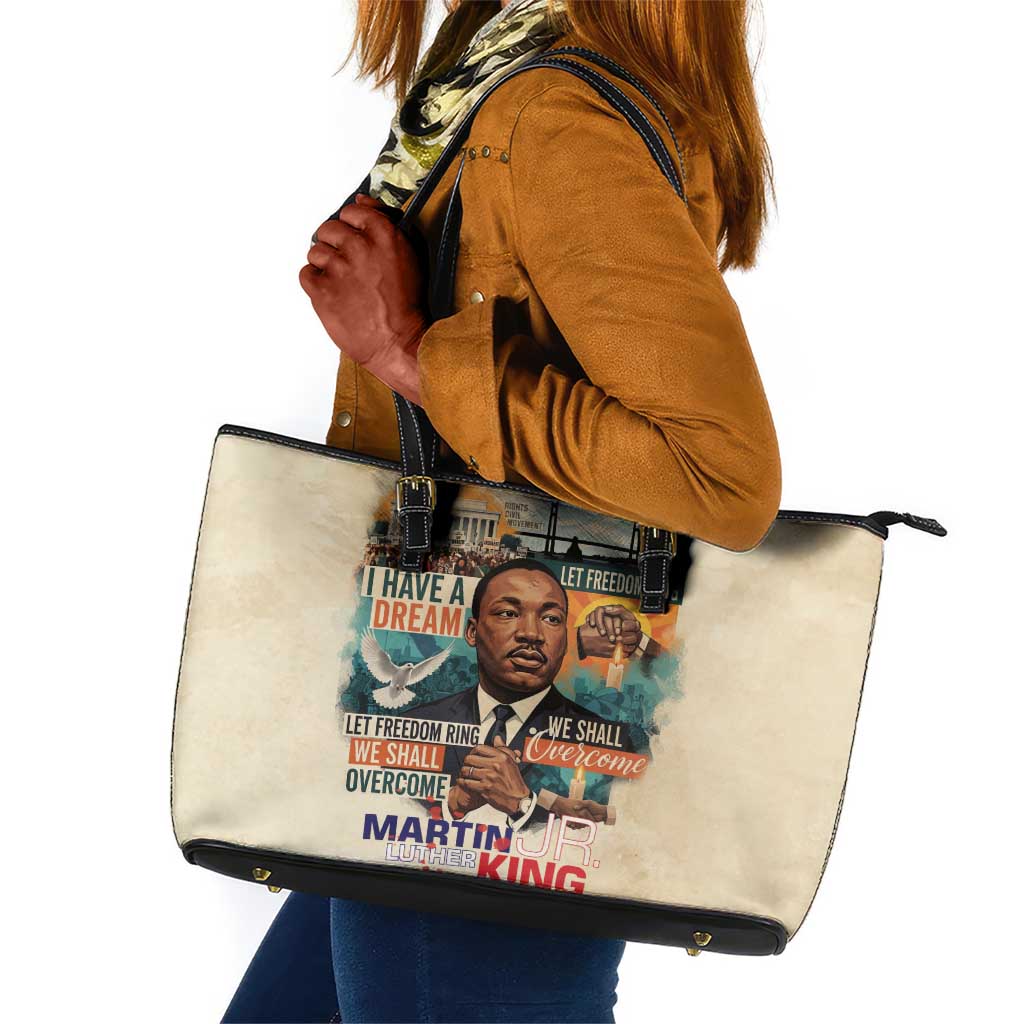 Martin Luther King MLK Leather Tote Bag I Have a Dream Vintage Art - Wonder Print Shop