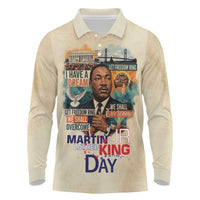 Martin Luther King MLK Long Sleeve Polo Shirt I Have a Dream Vintage Art - Wonder Print Shop