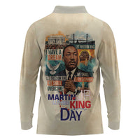 Martin Luther King MLK Long Sleeve Polo Shirt I Have a Dream Vintage Art - Wonder Print Shop