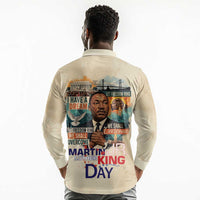 Martin Luther King MLK Long Sleeve Polo Shirt I Have a Dream Vintage Art - Wonder Print Shop