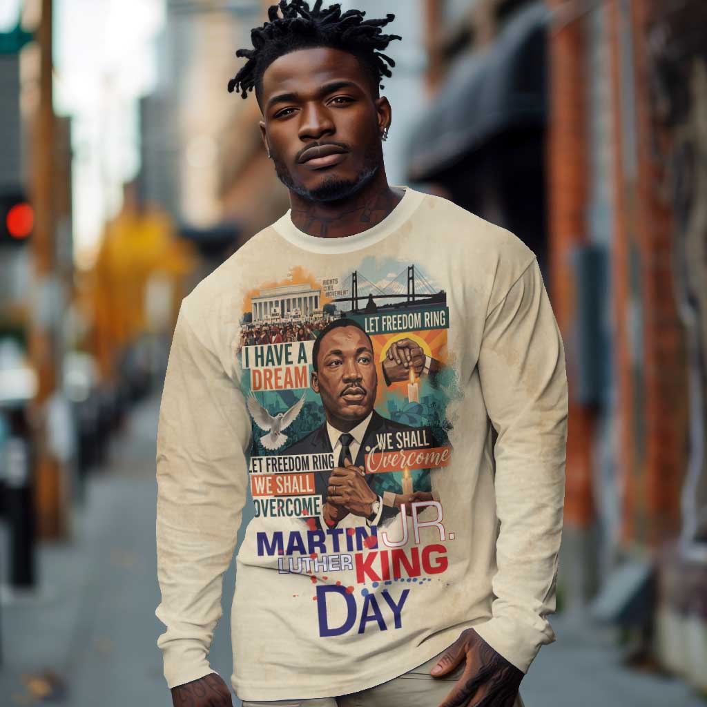 Martin Luther King MLK Long Sleeve Shirt I Have a Dream Vintage Art - Wonder Print Shop