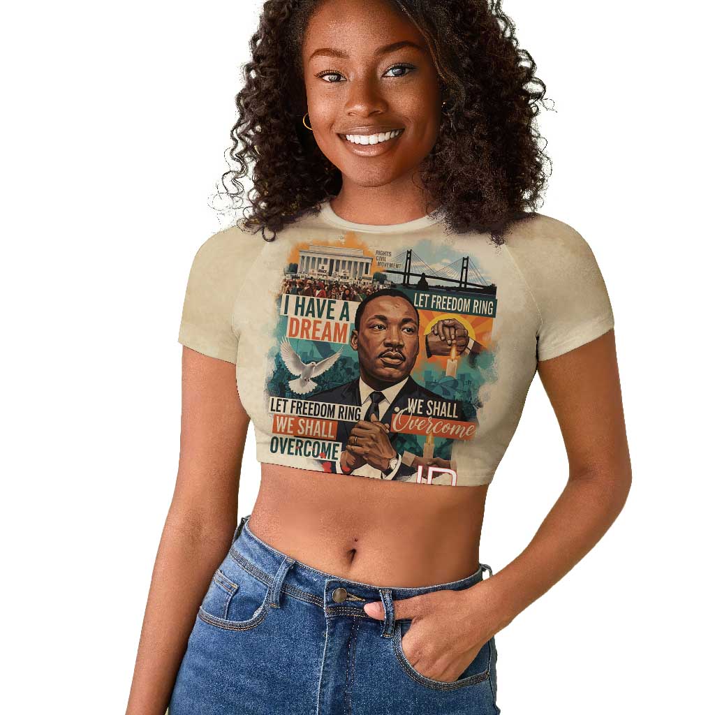 Martin Luther King MLK Raglan Cropped T shirt I Have a Dream Vintage Art - Wonder Print Shop