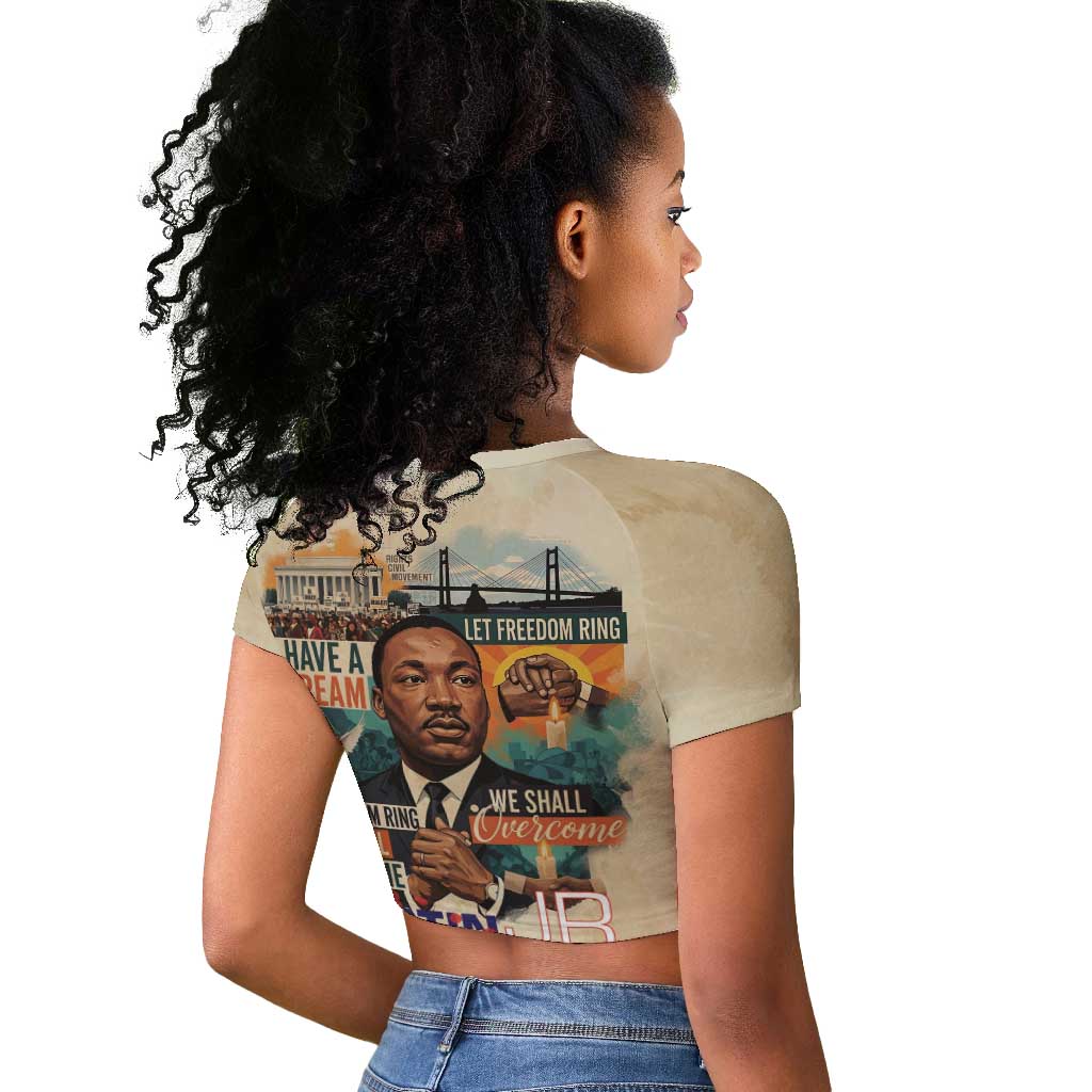 Martin Luther King MLK Raglan Cropped T shirt I Have a Dream Vintage Art - Wonder Print Shop