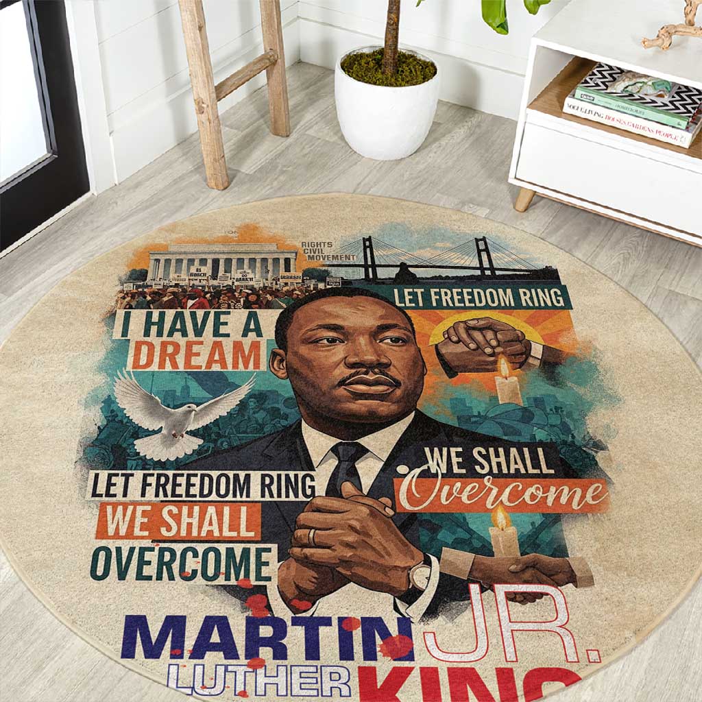Martin Luther King MLK Round Carpet I Have a Dream Vintage Art - Wonder Print Shop