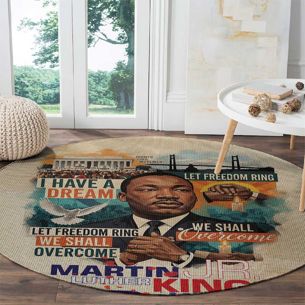 Martin Luther King MLK Round Carpet I Have a Dream Vintage Art - Wonder Print Shop