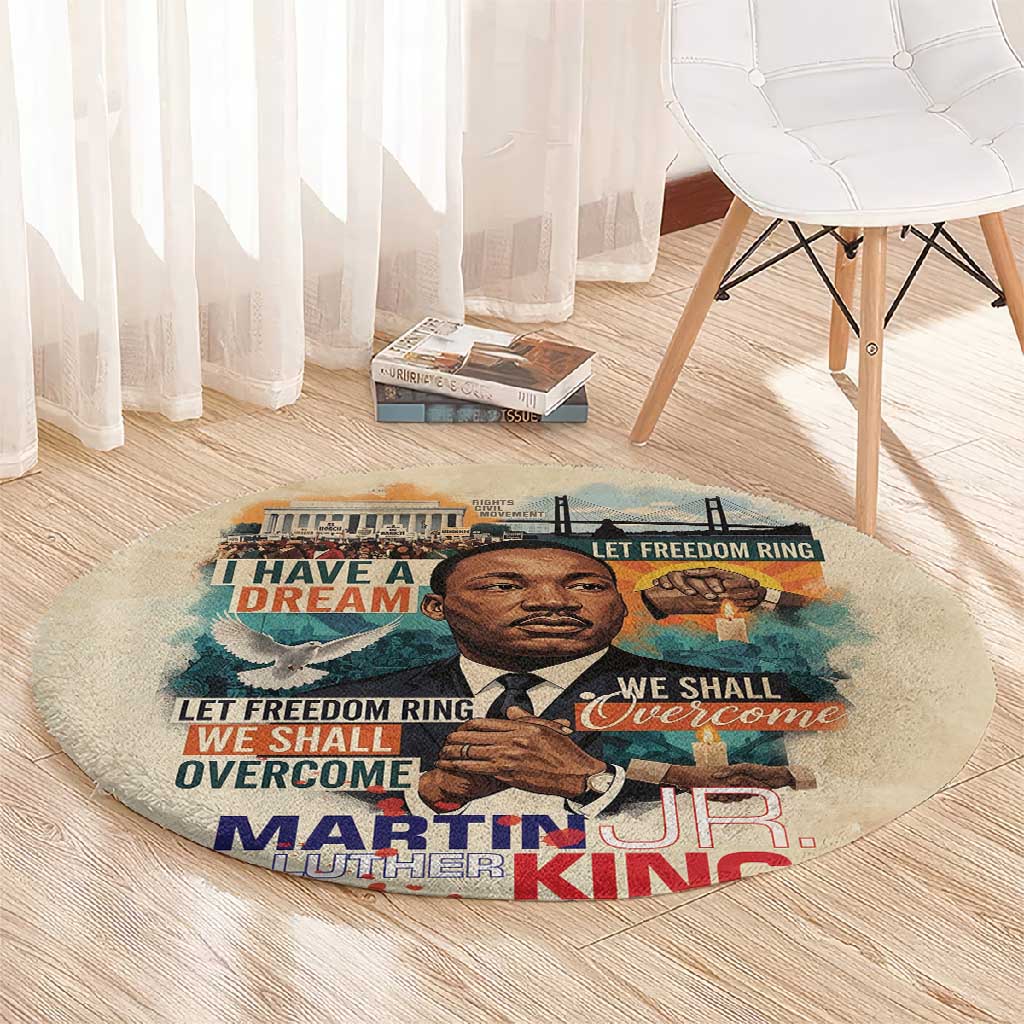 Martin Luther King MLK Round Carpet I Have a Dream Vintage Art - Wonder Print Shop