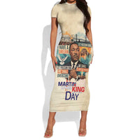 Martin Luther King MLK Short Sleeve Bodycon Dress I Have a Dream Vintage Art - Wonder Print Shop