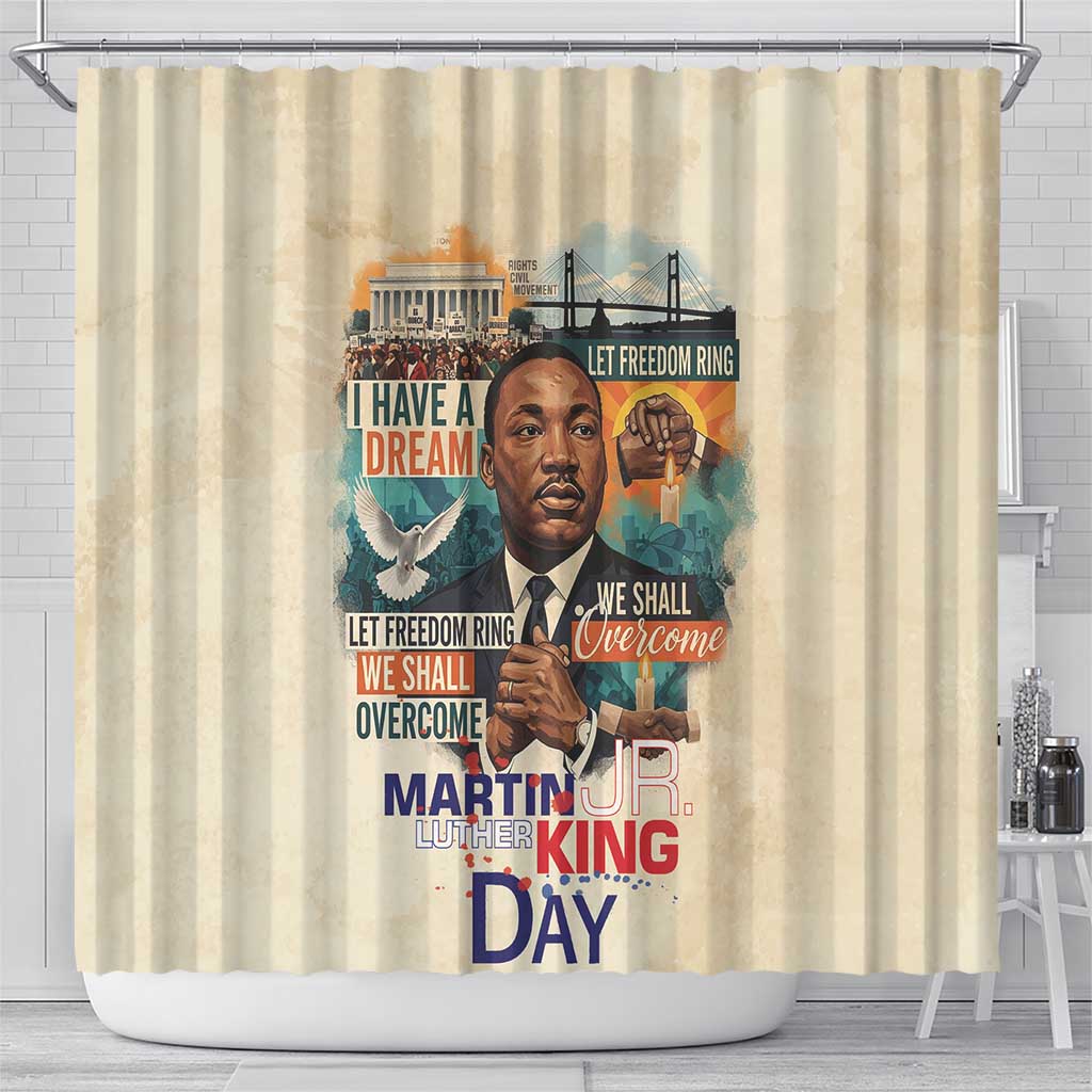 Martin Luther King MLK Shower Curtain I Have a Dream Vintage Art - Wonder Print Shop