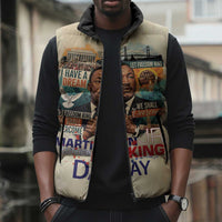 Martin Luther King MLK Sleeveless Puffer Jacket I Have a Dream Vintage Art - Wonder Print Shop