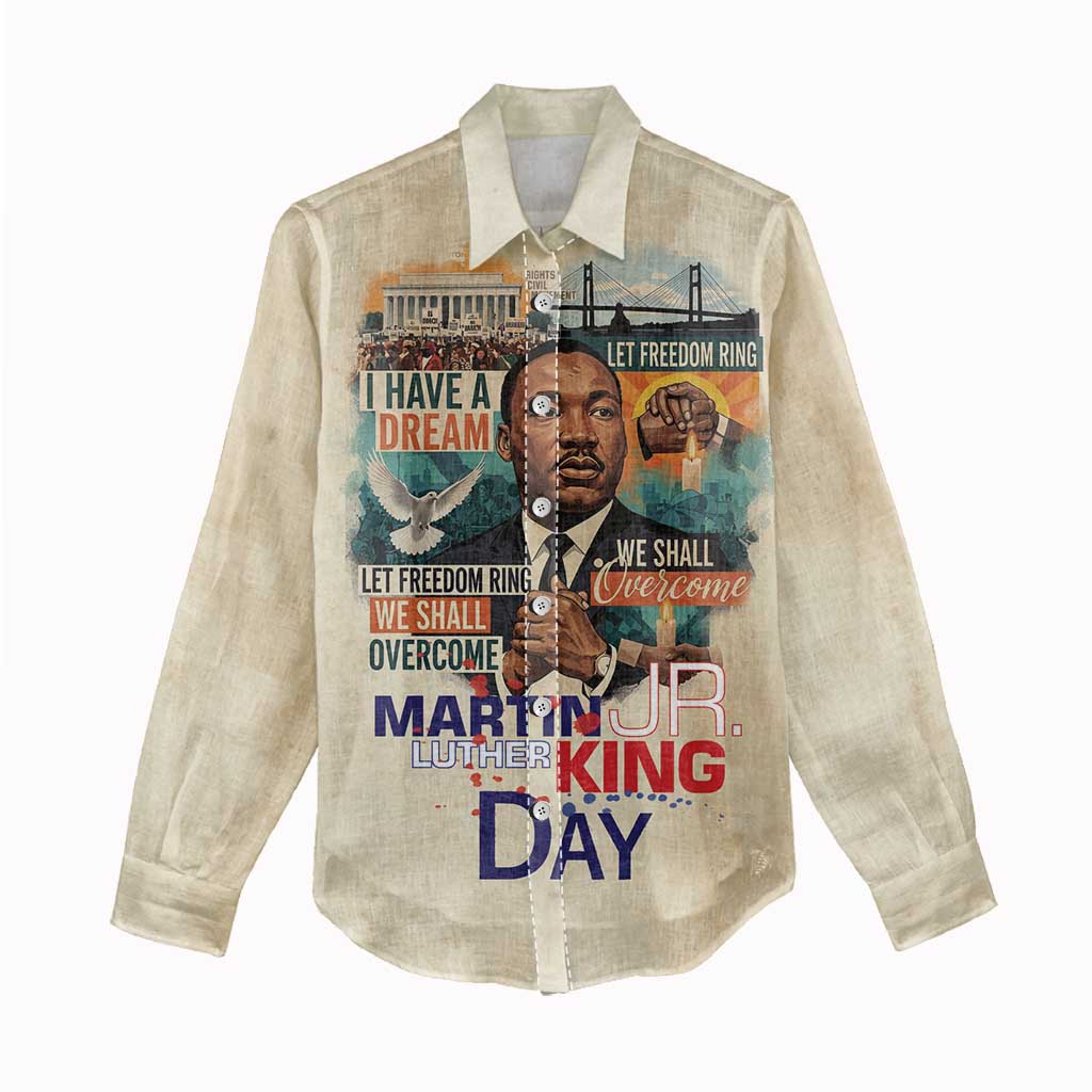 Martin Luther King MLK Women Casual Shirt I Have a Dream Vintage Art - Wonder Print Shop