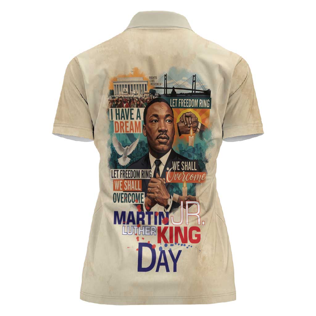 Martin Luther King MLK Women Polo Shirt I Have a Dream Vintage Art - Wonder Print Shop