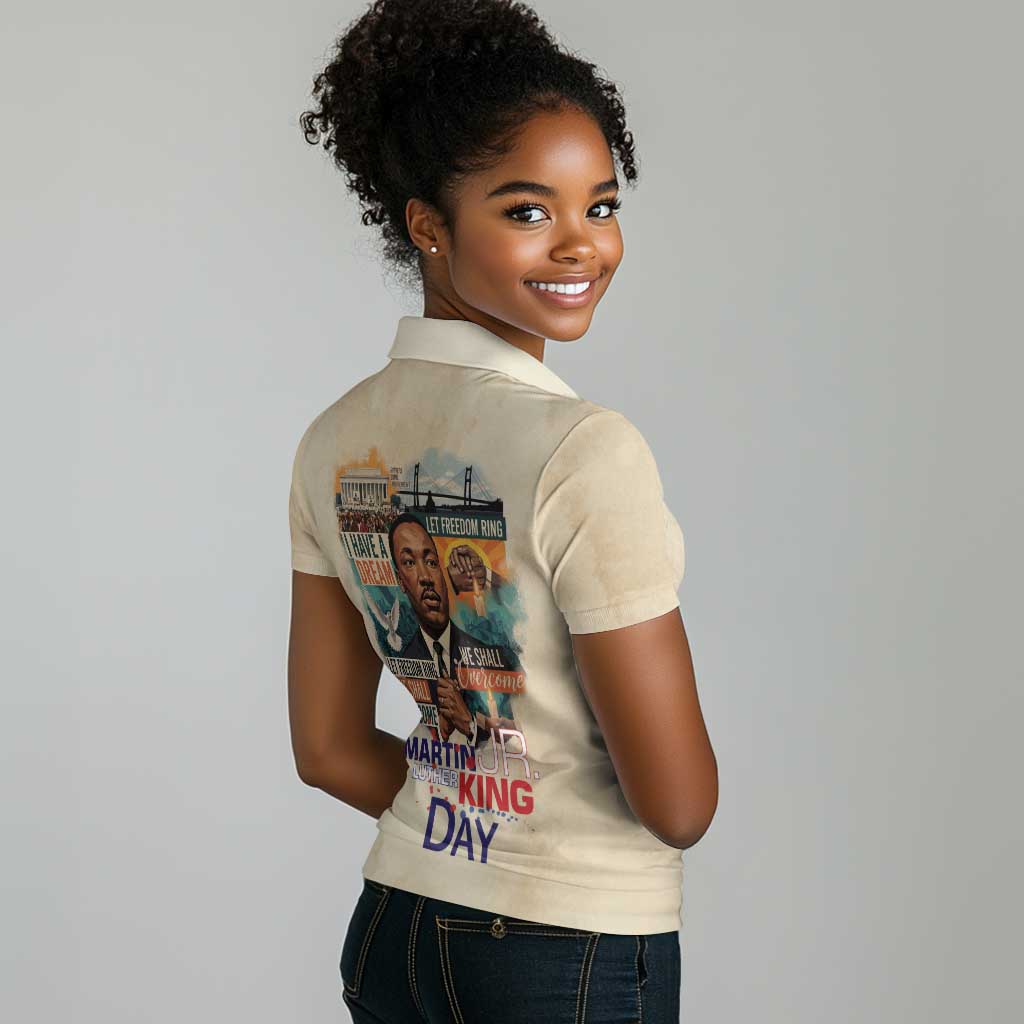 Martin Luther King MLK Women Polo Shirt I Have a Dream Vintage Art - Wonder Print Shop