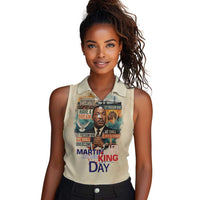 Martin Luther King MLK Women Sleeveless Polo Shirt I Have a Dream Vintage Art - Wonder Print Shop