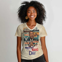 Martin Luther King MLK Women V-Neck T-Shirt I Have a Dream Vintage Art - Wonder Print Shop