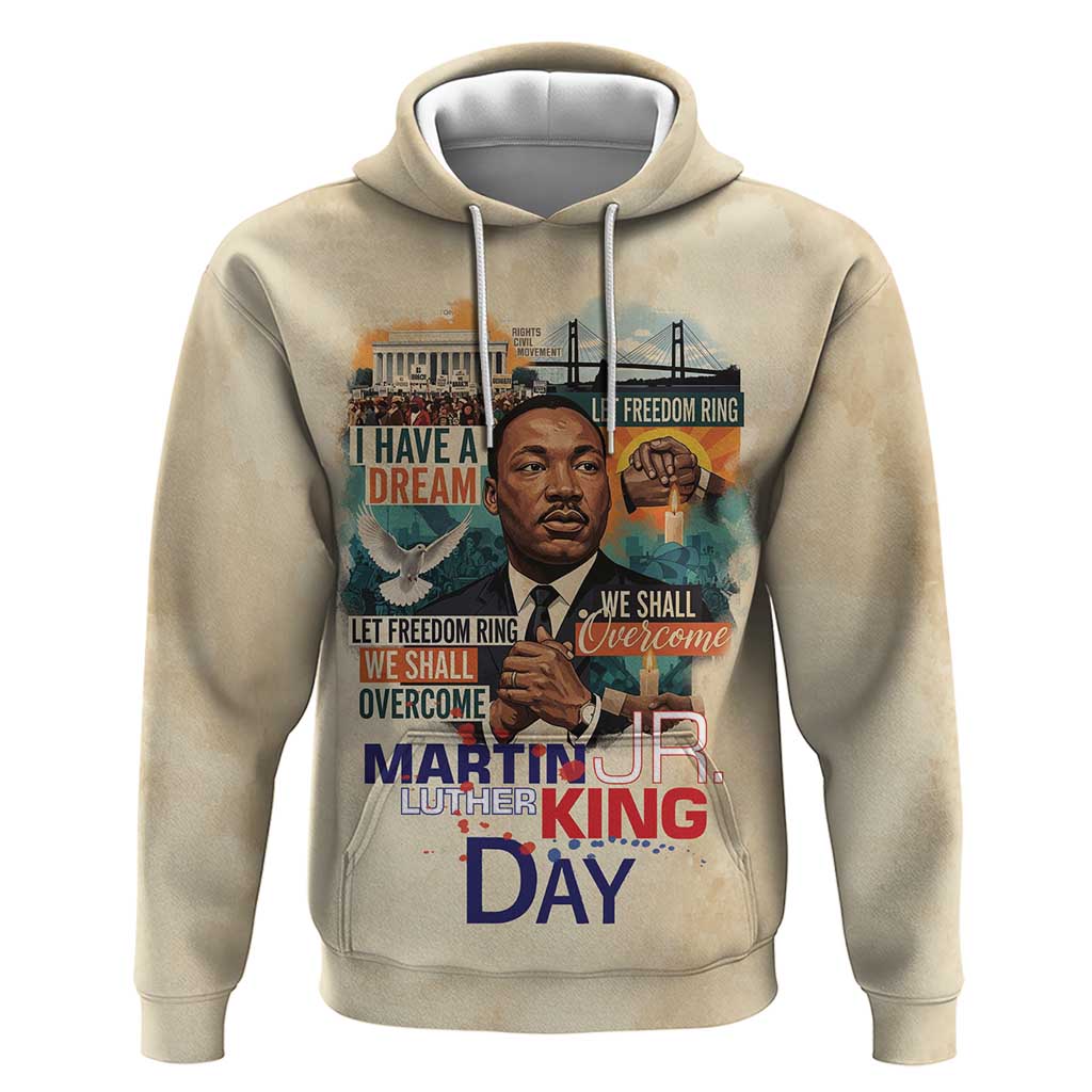 Martin Luther King MLK Zip Hoodie I Have a Dream Vintage Art - Wonder Print Shop