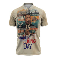 Martin Luther King MLK Zipper Polo Shirt I Have a Dream Vintage Art - Wonder Print Shop