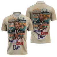 Martin Luther King MLK Zipper Polo Shirt I Have a Dream Vintage Art - Wonder Print Shop