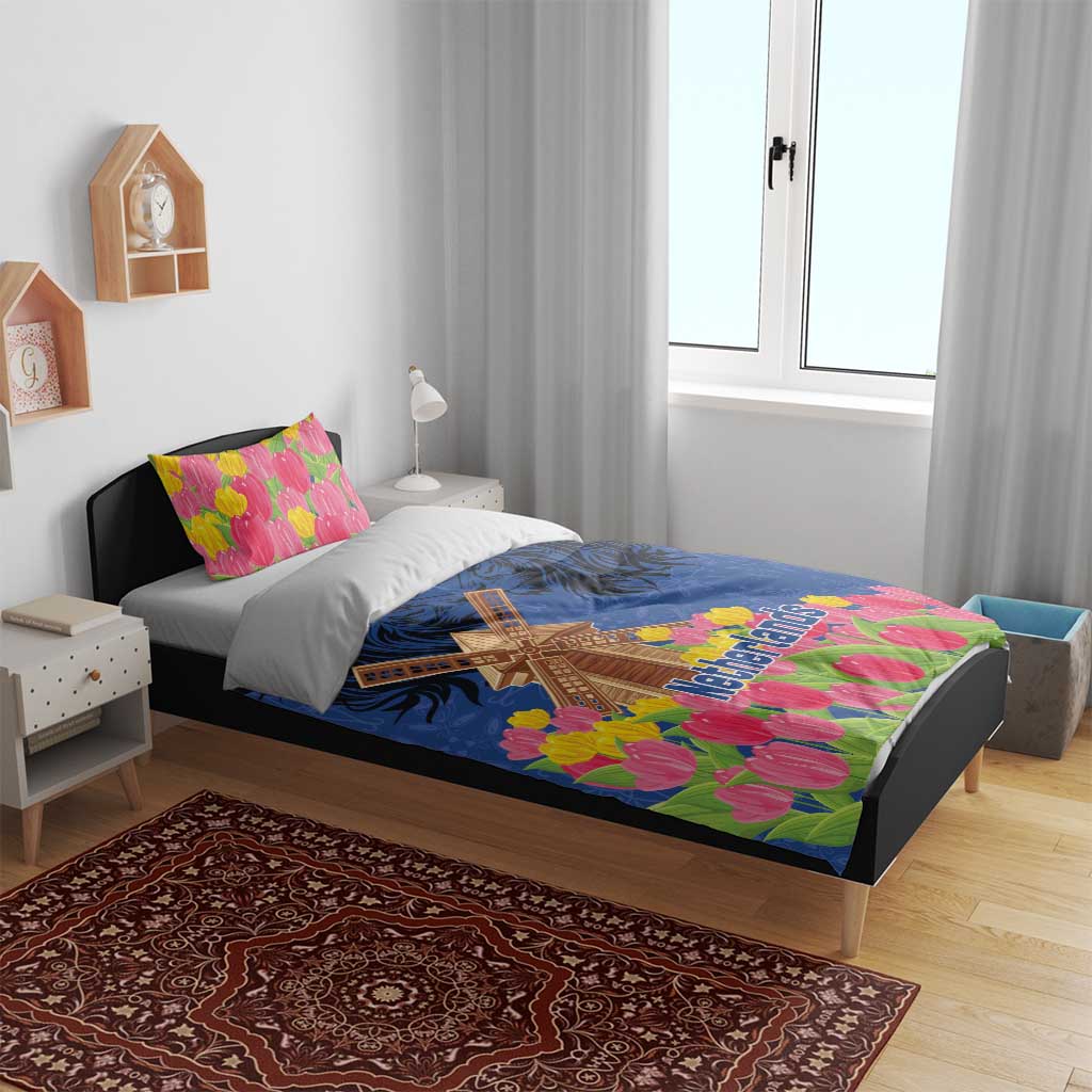 Netherlands Lion Bedding Set Tulip And Windmill