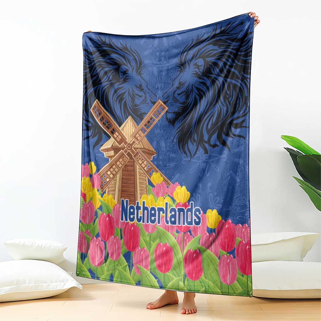 Netherlands Lion Blanket Tulip And Windmill