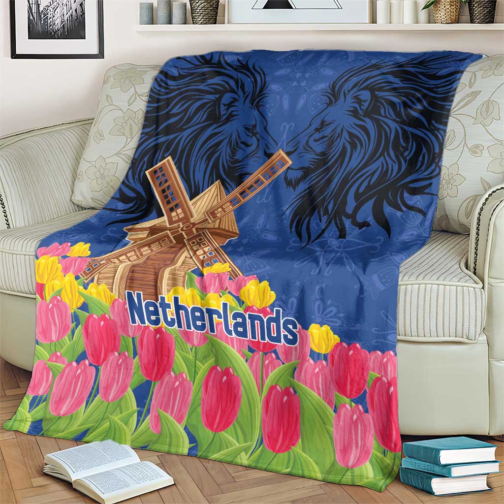 Netherlands Lion Blanket Tulip And Windmill