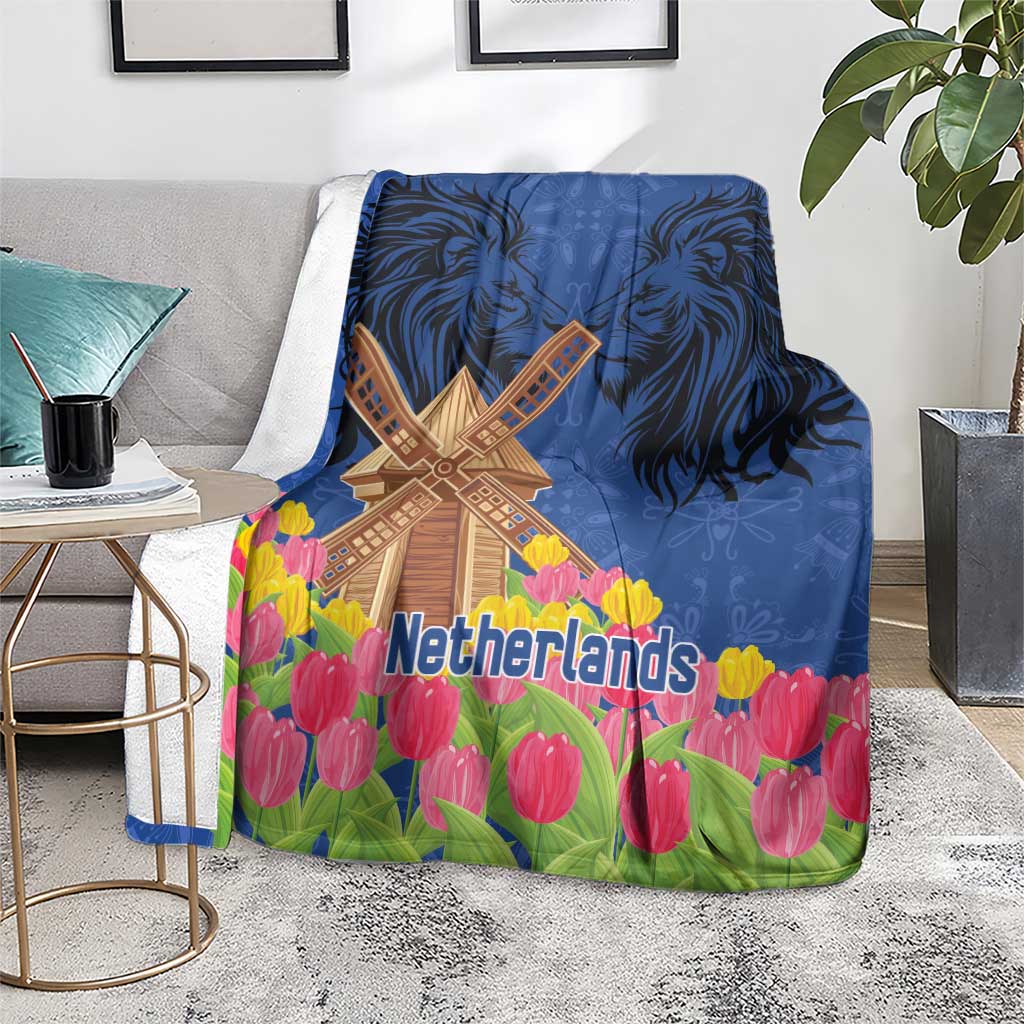 Netherlands Lion Blanket Tulip And Windmill