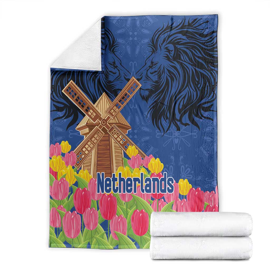Netherlands Lion Blanket Tulip And Windmill