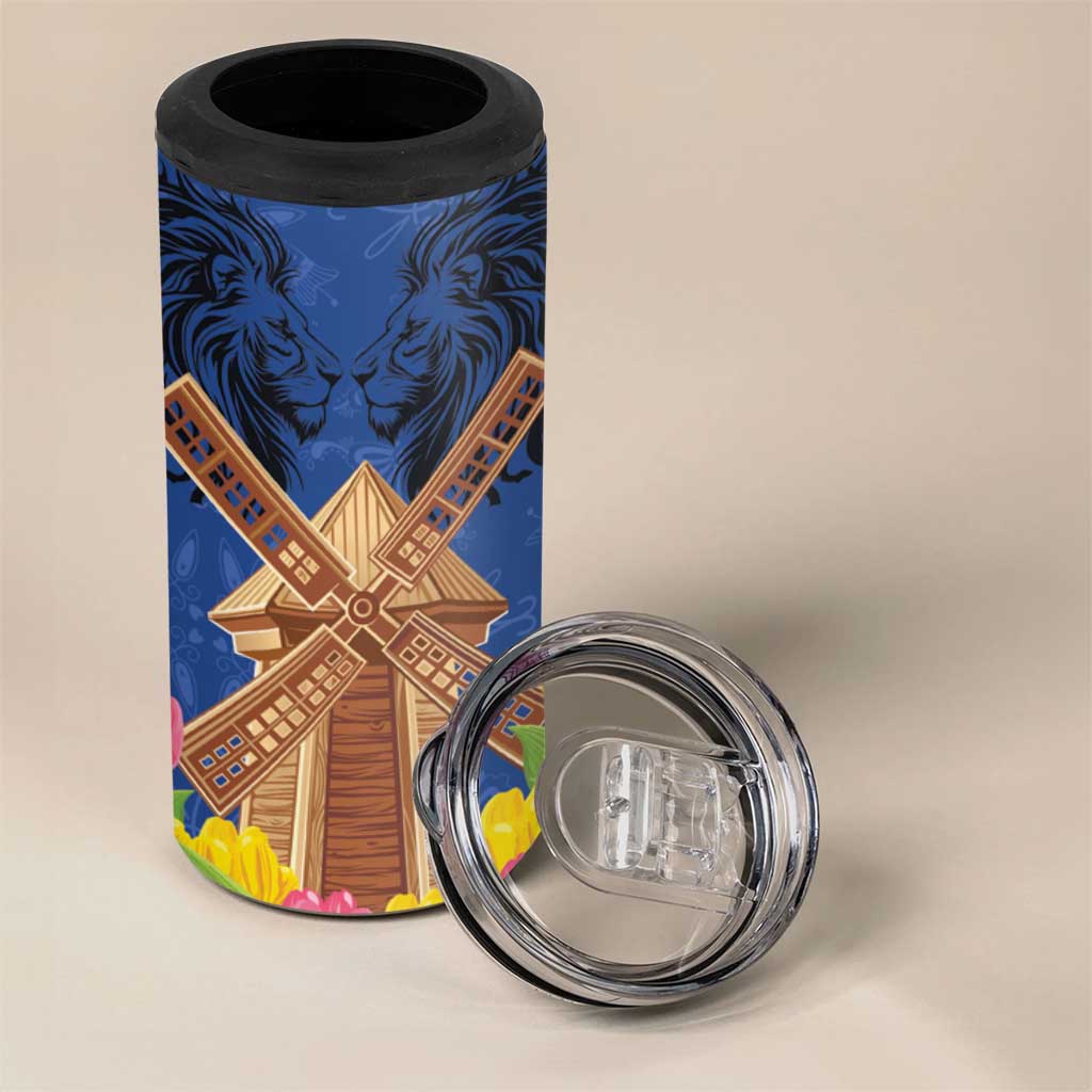 Netherlands Lion 4 in 1 Can Cooler Tumbler Tulip And Windmill