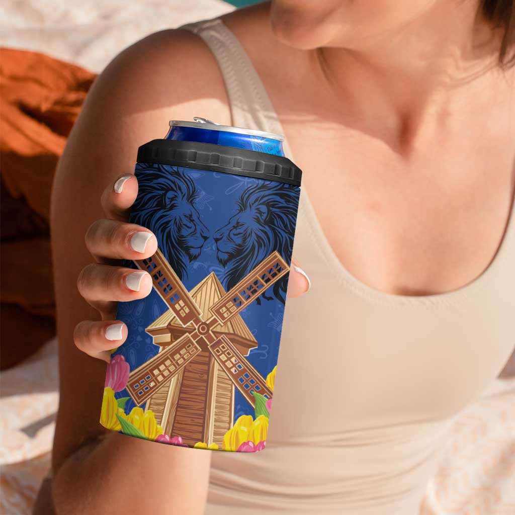 Netherlands Lion 4 in 1 Can Cooler Tumbler Tulip And Windmill