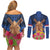 Netherlands Lion Couples Matching Off Shoulder Short Dress and Long Sleeve Button Shirt Tulip And Windmill