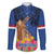 Netherlands Lion Family Matching Off The Shoulder Long Sleeve Dress and Hawaiian Shirt Tulip And Windmill