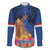 Netherlands Lion Family Matching Short Sleeve Bodycon Dress and Hawaiian Shirt Tulip And Windmill