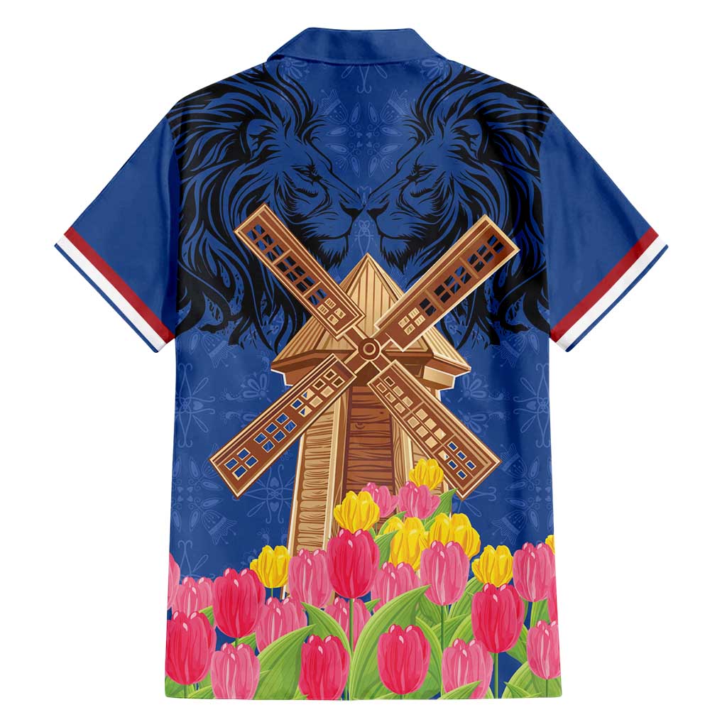 Netherlands Lion Family Matching Summer Maxi Dress and Hawaiian Shirt Tulip And Windmill