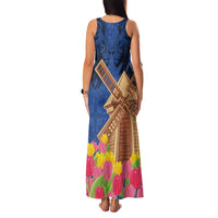 Netherlands Lion Family Matching Tank Maxi Dress and Hawaiian Shirt Tulip And Windmill