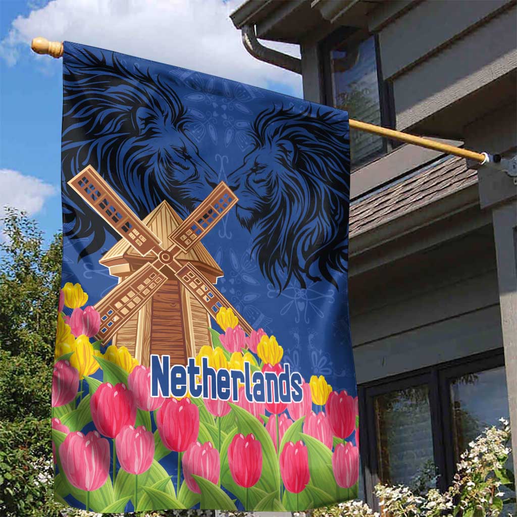 Netherlands Lion Garden Flag Tulip And Windmill