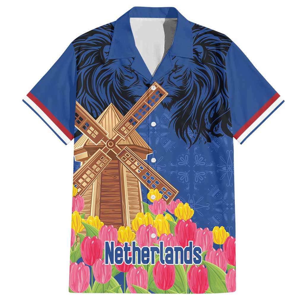 Netherlands Lion Hawaiian Shirt Tulip And Windmill