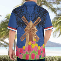 Netherlands Lion Hawaiian Shirt Tulip And Windmill