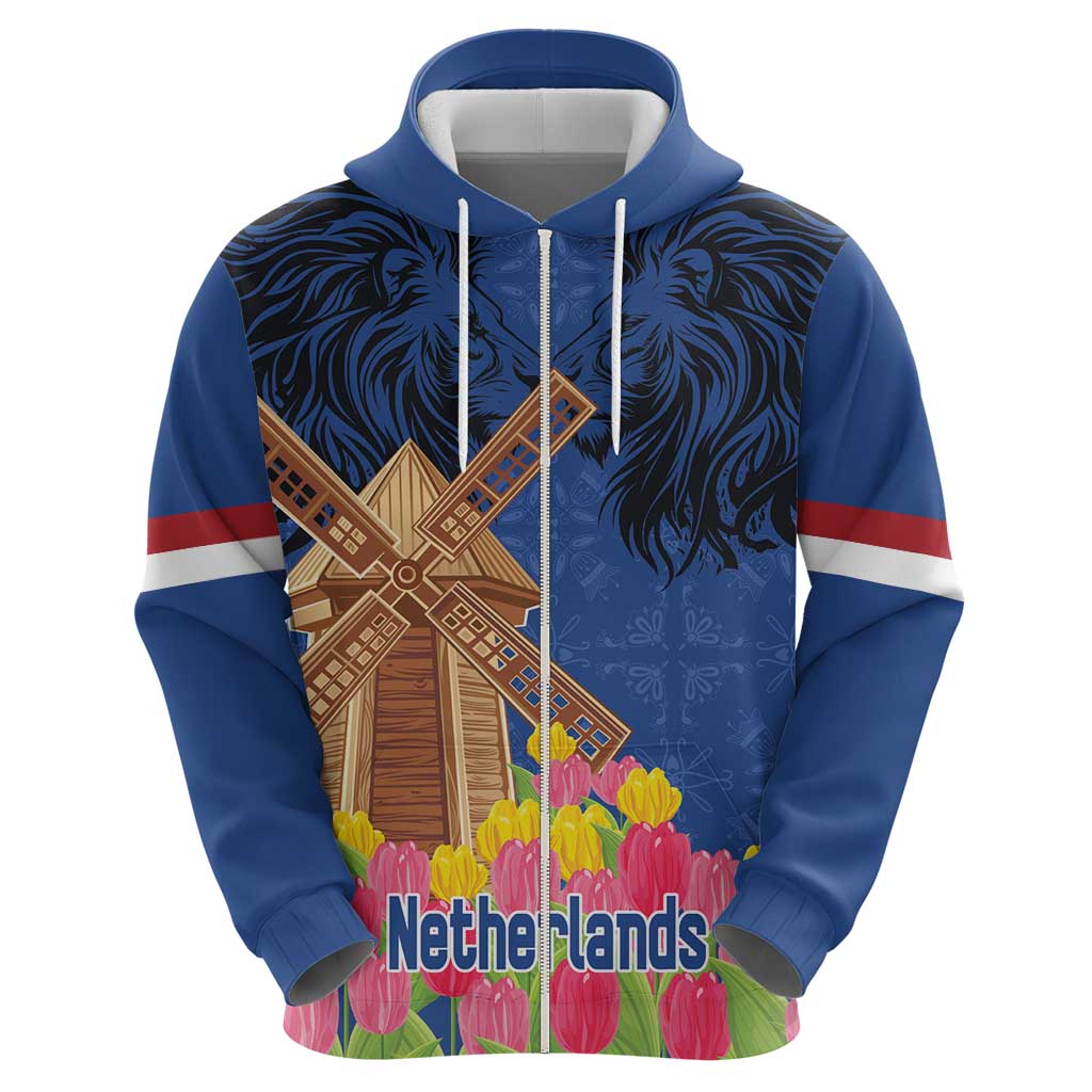 Netherlands Lion Hoodie Tulip And Windmill