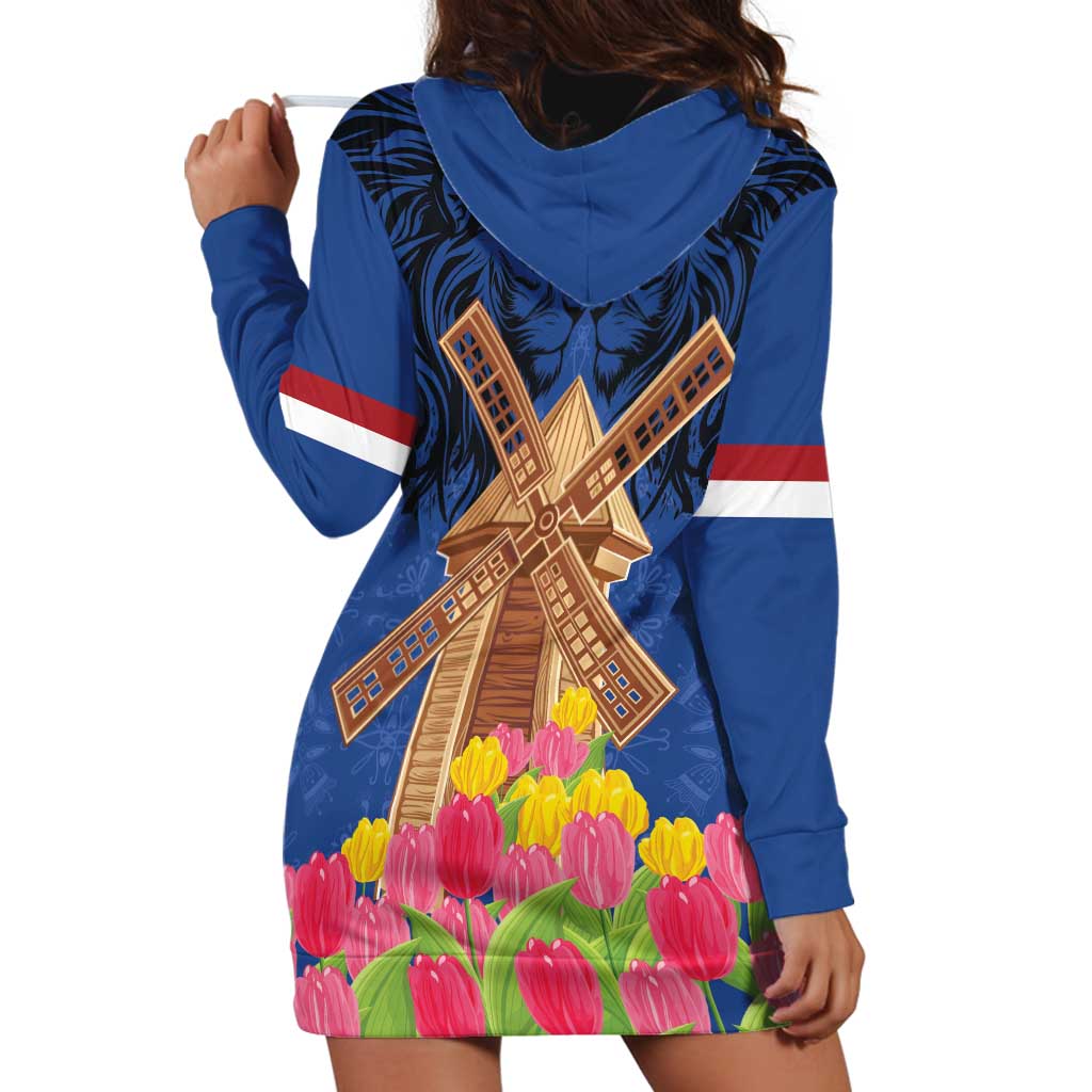 Netherlands Lion Hoodie Dress Tulip And Windmill