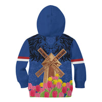 Netherlands Lion Kid Hoodie Tulip And Windmill