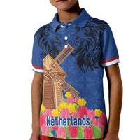 Netherlands Lion Kid Polo Shirt Tulip And Windmill